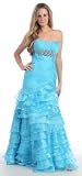 Prom Strapless Layers Dress New Elegant Long Gown #2769