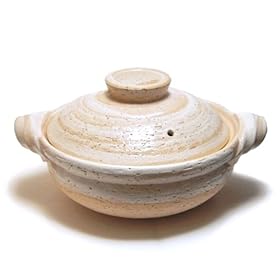 【クリックでお店のこの商品のページへ】長谷園 伊賀土鍋 白ハケ目 (中) NW-22: ホーム&キッチン