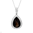 Necklace With 6.50ctw Precious Stones - Genuine Clean Diamonds and Topaz Crafted in 14K White Gold Length 18in