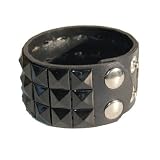 Triple Studded Wristband Punk Rock - Black