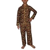 2 PCS SET: Boys Or Girls Curious George Fleece Sleepwear Pajama Top & Pants Set - Brown & Yellow