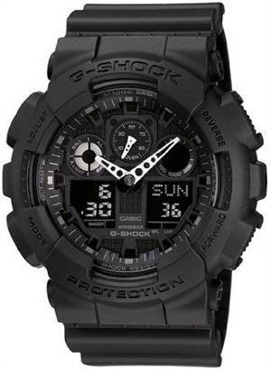 Casio Men's Combi Watch Ga-100-1A1Er with G-Shock Resin Strap
