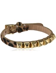 Juicy Couture Leopard Skinny Leather Pyramid Bracelet, 8.67"
