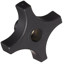 DimcoGray Black Phenolic 4 Prong Knob Female, Thru Hole Brass Insert: 3/8-16" Thread x 5/8" Depth, 3" Diameter x 1-1/4" Height x 7/8" Hub Dia, 5/8" Hub Length (Pack of 10)
