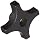 DimcoGray Black Phenolic 4 Prong Knob Female, Thru Hole Brass Insert: 3/8-16" Thread x 5/8" Depth, 3" Diameter x 1-1/4" Height x 7/8" Hub Dia, 5/8" Hub Length (Pack of 10)