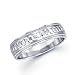 14k White Gold Ladies Womens O Link Satin Milgrain Design Unique Wedding Ring Band 4MM Size 5.5