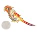 Orange Yellow Rhinestone Bird Brooch Pin