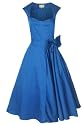 LINDY BOP CLASSY VINTAGE 1950's ROCKABILLY STYLE BLUE BOW SWING PARTY EVENING DRESS