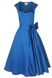 LINDY BOP CLASSY VINTAGE 1950's ROCKABILLY STYLE BLUE BOW SWING PARTY EVENING DRESS