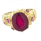 10k Yellow Gold Ruby Solid Ring Size 7.5