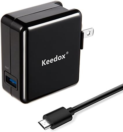 Keedox 18W Quick Charge 2.0 USB Wall Charger Adapter for Galaxy S6/Edge/Plus, Note 4/5, LG G4, Nexus 6, Samsung Fast Charge Wireless Charger and More