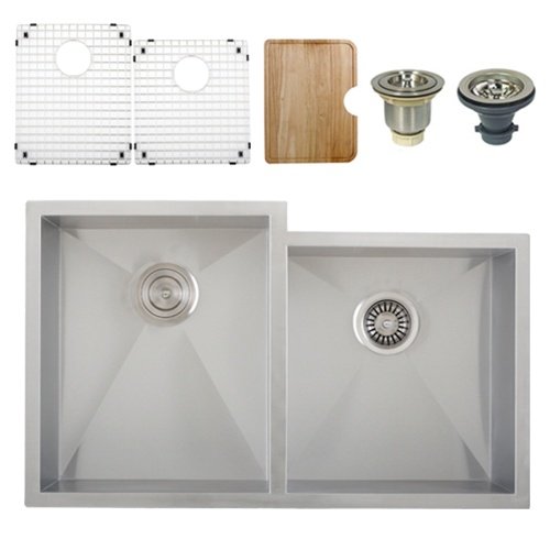 Ticor Undermount 16 GaugeStainless Steel Double Bowl Square Kitchen Sink