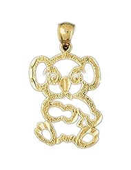 Dazzlers Solid 14 karats Gold Bear Charm Pendant available in three colors from jewelsberry (weights: 1.7 grams only)