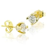 41iAQZWbzEL. SL160  14k Yellow Gold Round Brilliant Cut Diamond Earrings Studs
