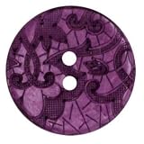 Genuine Coconut Button 1 1/4'' Scrolls Purple By The Package