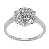 Sterling Silver 1/5 TDW Vintage Style Diamond Ring (G-H, I1-I2)