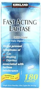 Kirkland Signature Fast Acting Lactase - Compare to Lactaid - 180 Caplets