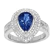 18K White Gold Sapphire and Diamond Ring