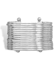 Sterling Silver 925 Phenomena 15 Bangle Stacked Cuff Bracelet Handmade In Mexico