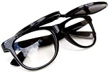 QLook Neon Flip Up Buddy Wayfarer Style Sunglasses - (Different Colors), Black