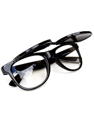 QLook Neon Flip Up Buddy Wayfarer Style Sunglasses - (Different Colors), Black by QLook
