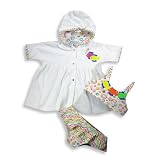 Swim 'N Pretty by Baby Buns - Toddler Girls 3 Piece Swimwear Set, White, Multi