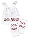 100% Perfect Knot Hat & 50% Mum And 50% Dad Scratch Mits Baby Set