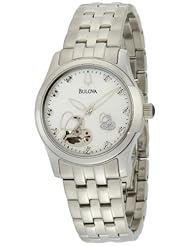 Bulova Womens 96P114 Automatic and Mechanical Diamond Mother-Of-Pearl Dial Watch