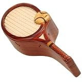Distinctive & Unique Hand Carved Decorative Intarsia Inlay Wooden Ornamental Storage Box - 3D Tennis Puzzle Box (7.5"x3"x2")