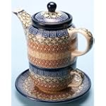 Polish Pottery Teapot / Cup / Saucer 2 Cup