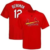 Lance Berkman Red Majestic Name and Number St. Louis Cardinals T-Shirt