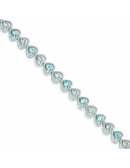 Genuine .925 Sterling Silver Blue Topaz Diamond Bracelet 7.6 Grams . 100% Satisfaction Guaranteed.