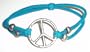 Peace Sign Bracelet~ Light Blue Peace Bracelet~ Stretchy Bracelet~ Peace Sign Is 1