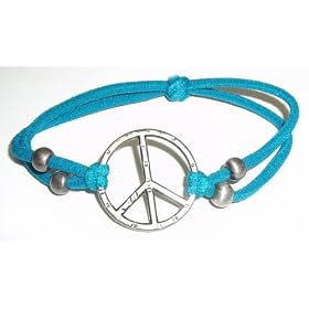 Peace Sign Bracelet~ Light Blue Peace Bracelet~ Stretchy Bracelet~ Peace Sign Is 1