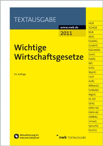 Buch - Cover Wichtige Wirtschaftsgesetze - NWB Redaktion (Bearbeitet von) - NWB Verlag