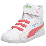 PUMA Infant/Toddler First Round Rainbow Star Sneaker,White/Fluo Pink/Fluo Yellow,2 M US Little Kid