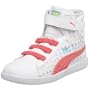 PUMA Infant/Toddler First Round Rainbow Star Sneaker,White/Fluo Pink/Fluo Yellow,2 M US Little Kid