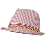 Girl's Pink Fedora Hat - Checkered W18S29F