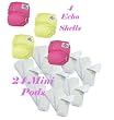 Organic Bamboo Softbums Cloth Diaper 24 Pack Includes 4 Echo Diaper Shells with Slide2Size (Newborn Size)