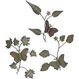 Metal Butterflies & Leaves Wall Hanging
