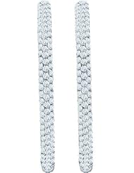 1.50CTW ROUND DIAMOND LADIES FASHION HOOPS EARRINGS