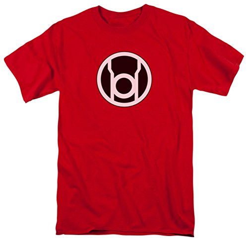 DC Comics Men's Green Lantern Lantern Logo T-Shirt, Red, Large
