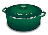 Cuisinart Chef's Classic Enamel Cast Iron 7-Quart Round Covered Casserole, Green