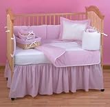 Seersucker Pink Four-Piece Baby Bedding Set