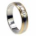 316L stainless steel anodized in gold color with one cubic zirconia stone - Width: 6mm (Sizes 5-13)stone - Width: 7mm (Sizes 8-12)