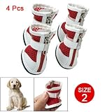 Como Red White Breathable Net Zipper Closure Boots Puppy Dog Shoes Size 2