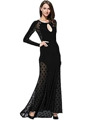 Sexy Halter Long Sleeves Nylon/Spandex Keyhole Polka Dot Print Club Dress/Evening Dress/Bridesmaid Dress/Party Dress 