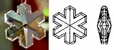Swarovski Strass Crystal Snowflake With Lazer Logo Etched 35mm # 8811-35