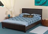 Juno Faux Leather Bed in Cream 5′ King by Sweet Dreams