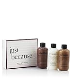 just because | chocolate scented shower gel trio | philosophy